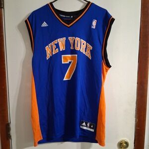 Adidas New York Knicks #7 Carmelo Anthony BLUE Jersey Adult Size M EUC